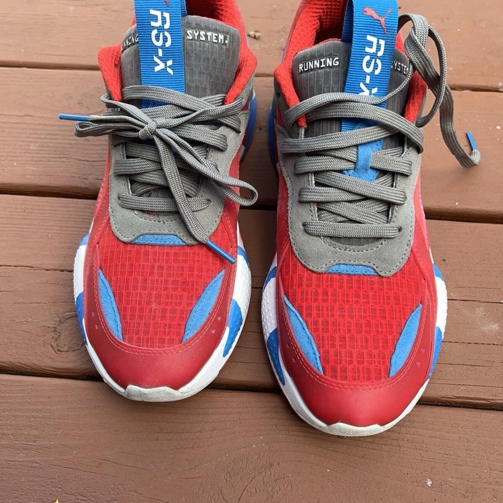 Puma Red and Blue RS-X Sneakers Spider-Man